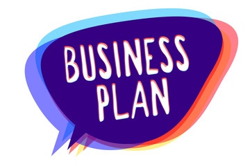 Conceptual hand writing showing Business Plan. Business photo text Structural Strategy Goals and Objectives Financial Projections Speech bubble idea message reminder shadows important intention