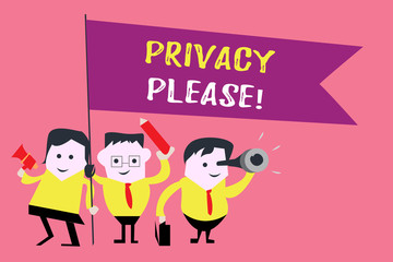 Writing note showing Privacy Please. Business photo showcasing asking someone to respect your personal space Leave alone.