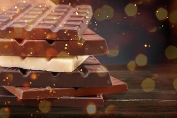 Delicious chocolates isolated on  background