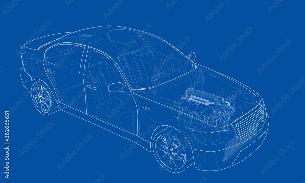 Aufkleber concept car. vector rendering of 3d