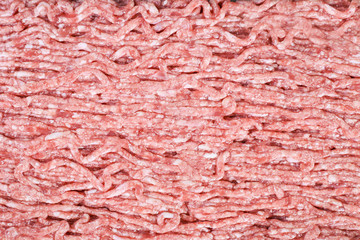 Mince. Ground meat texture and background. Close up