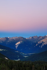 Mountain landscape. beautiful sunset in the alps