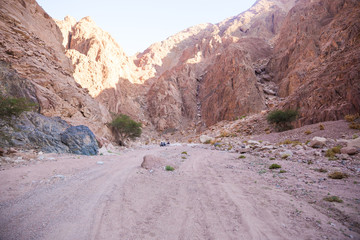 mountains and rock formations in the sinai desert 