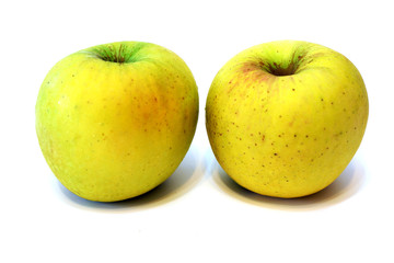 Fresh juicy apples on white background close up isolated
