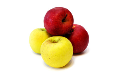 Fresh juicy apples on white background close up isolated