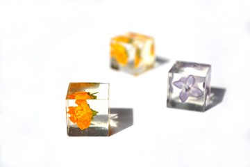 Dried flowers in resin. Jewelry.