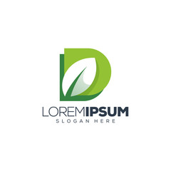 d leaf logo design vector illustration