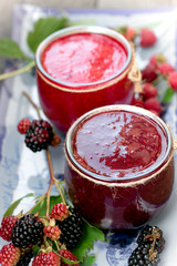 Healthy smoothie (juice) of summer berries - forest berries