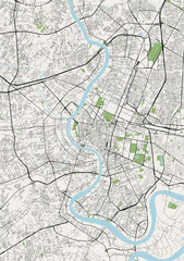 vector map of the city of Bangkok, Krung Thep Maha Nakhon, Kingdom of Thailand