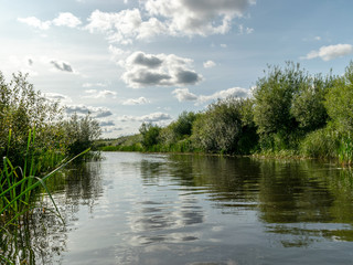 Fototapeta na wymiar Landscape with Seda River, which flows into Burtnieki Lake. Beautiful sunny summer day, Latvia