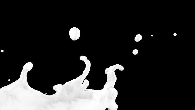 splashing white paint in slow motion, alpha included (FULL HD)