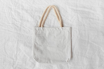 White eco bag mockup. Blank Shopping sack with copy space.