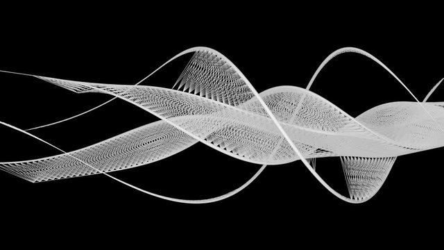 abstract design background of curved white structures - on black (FULL HD)