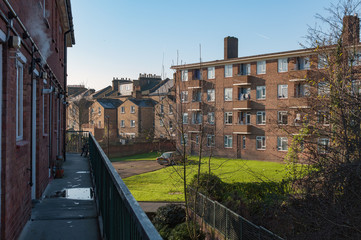 South London suburb poor neigborhood bricks building appartments
