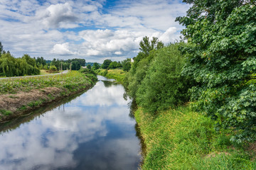 Fototapeta premium Smooth River And Clouds