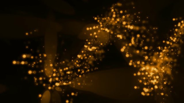 magical background of orange glowing particles in wave motion (FULL HD)