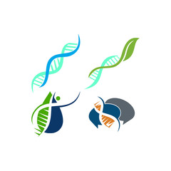 Obraz premium Genetic Health Logo Design Illustration Icon concept Vector Set