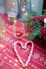 Christmas decorations and candy canes