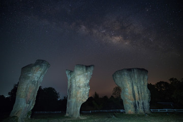 Stonehenge with milky way