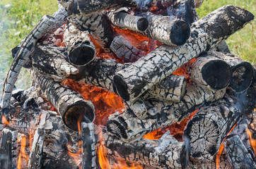 Birning campfire.