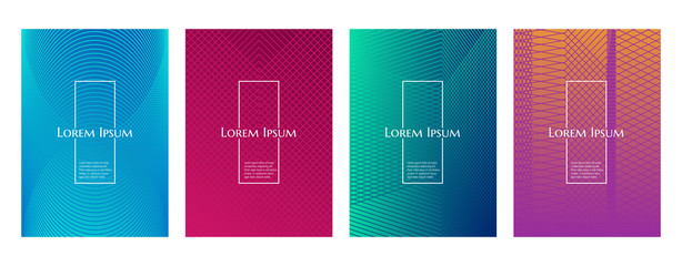 Colorful Gradient Minimal Geometric Line Pattern Background Cover Template