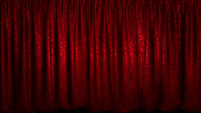 Vertically opening curtain, with alpha mask. High detailed cloth. A beautiful stage curtain for a theater or opera stage. Layout for your project design