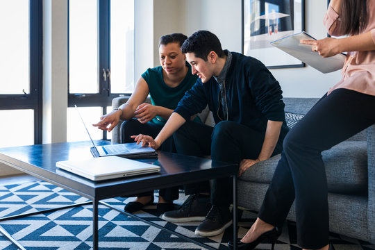 Group of businesspeople collaborating for work