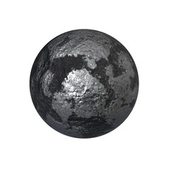 metal sphere on black background
