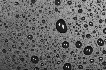 abstract water drops on a dark black  background