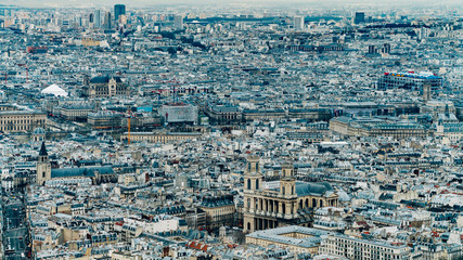 Aerial view of Paris city