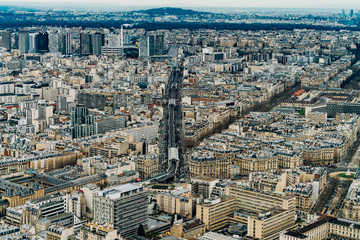 Aerial view of Paris city