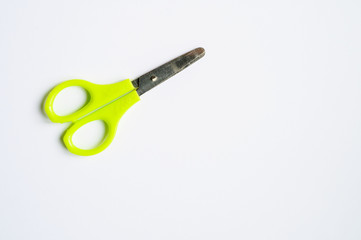 Small office scissors on white background