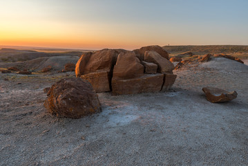 Red Rock Coulee near the Towns of Orion and Seven Persons in Alberta, Canada