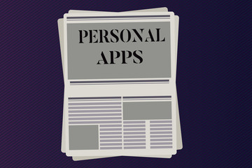 Word writing text Personal Apps. Business concept for Organizer Online Calendar Private Information Data.