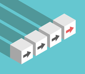 Isometric cubes, leader arrow