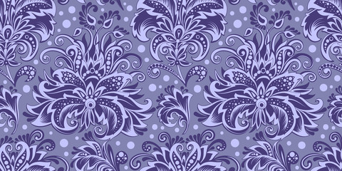 seamless pattern decorative blue branches of flowers - 282692013