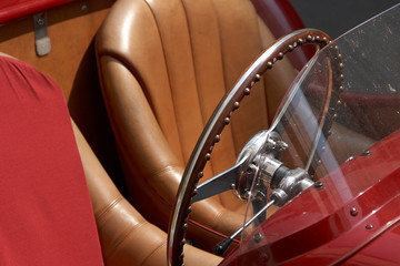 chrome steering wheel vintage car