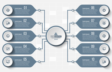 Abstract 3D Paper Infographics. Business template .Vector illustration