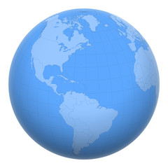 Antigua and Barbuda on the globe. Earth centered at the location of Antigua and Barbuda. Map of Antigua and Barbuda. Includes layer with capital cities.