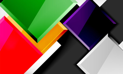 Bright colorful square shape blocks geometrical background