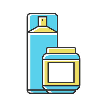 blue spray bottle and jar clip art preview