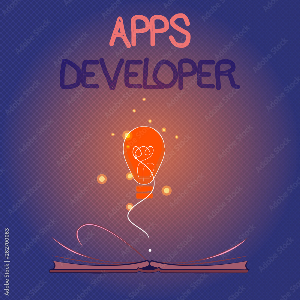 Poster conceptual hand writing showing apps developer. business photo showcasing graphic artist software pr