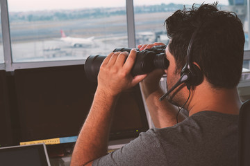 flight controller working in the flight control tower. © batuhan toker