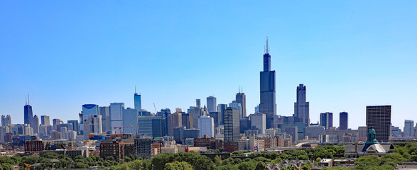 Chicago skyline panorama.