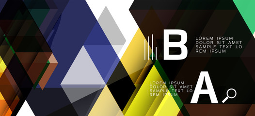 Abstract concept triangle graphic element. Technology background. Banner, poster template