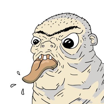 mocking expression with tongue out