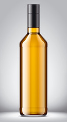 Glass bottle on background. 