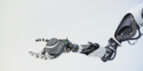 Fototapeta premium Prosthetic handsome robotic arm, 3d rendering