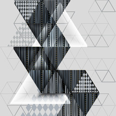 Fototapety  Abstrakcyjna kompozycja z pasiastych trójkątów.
