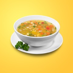 Vegetable soup isolated on a white background